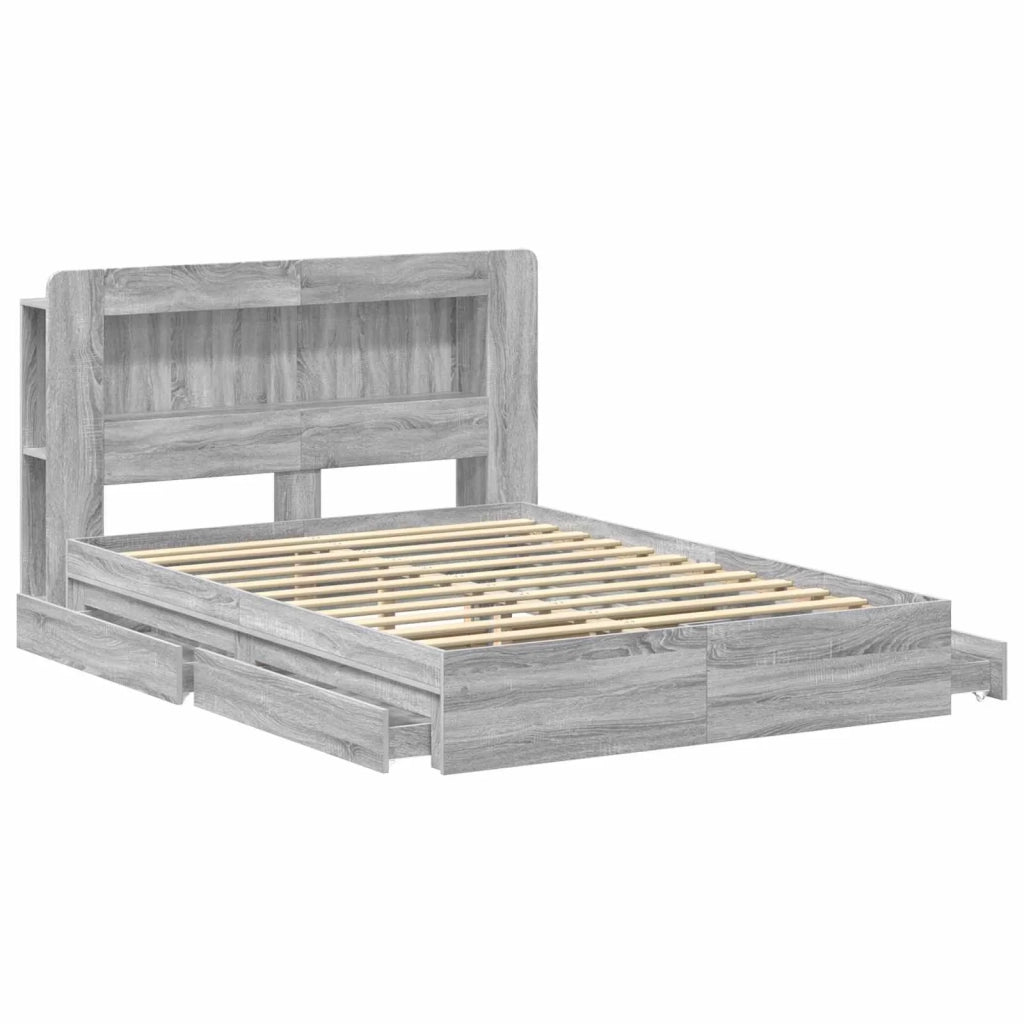 Telaio del letto con storage Sonoma grigio 150 x 200 cm 3433674