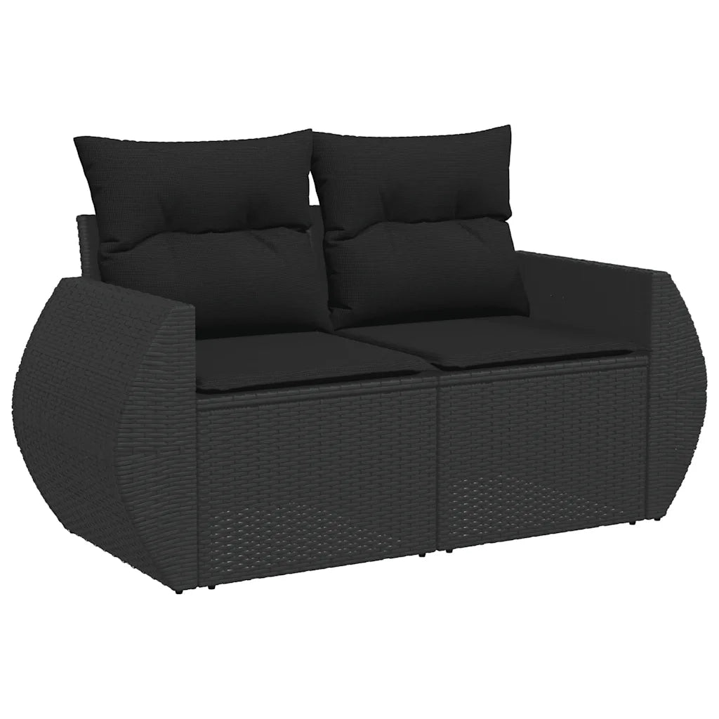 Set Divani da Giardino con Cuscini 7pz Nero Polyrattan 3326586