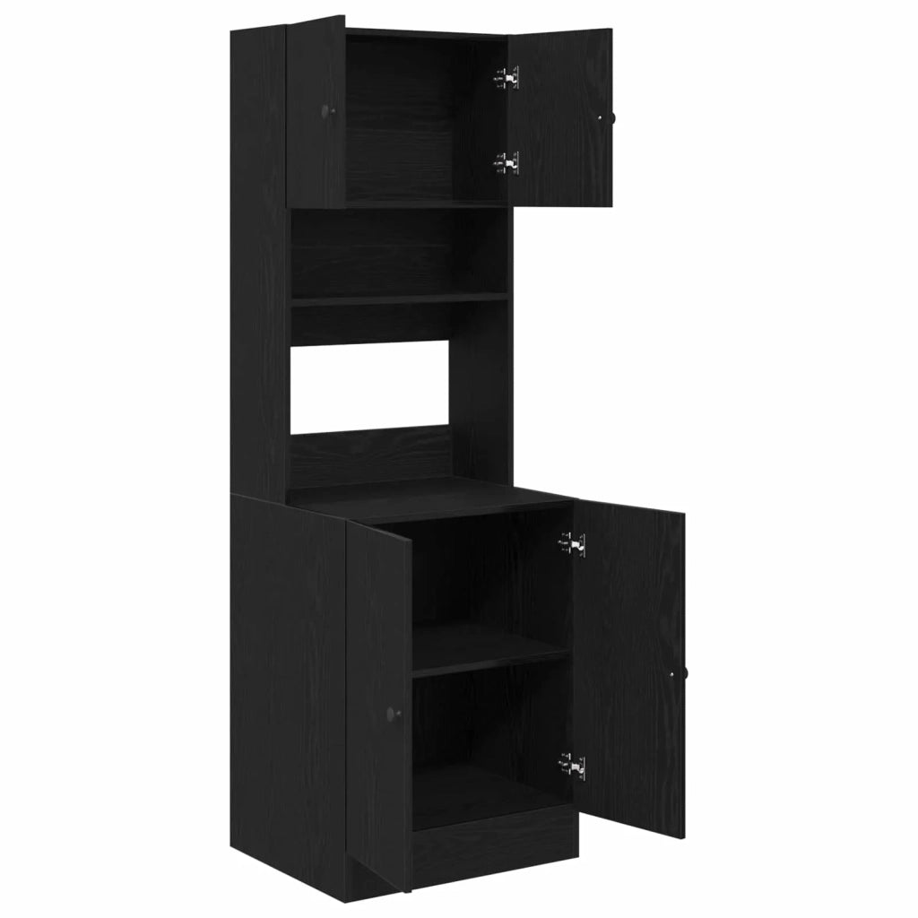 Credenza da cucina con porta 2 pz | Madia | Buffet da pranzo | Armadio da pranzo Rovere Nero 60 x 50 x 180 cm