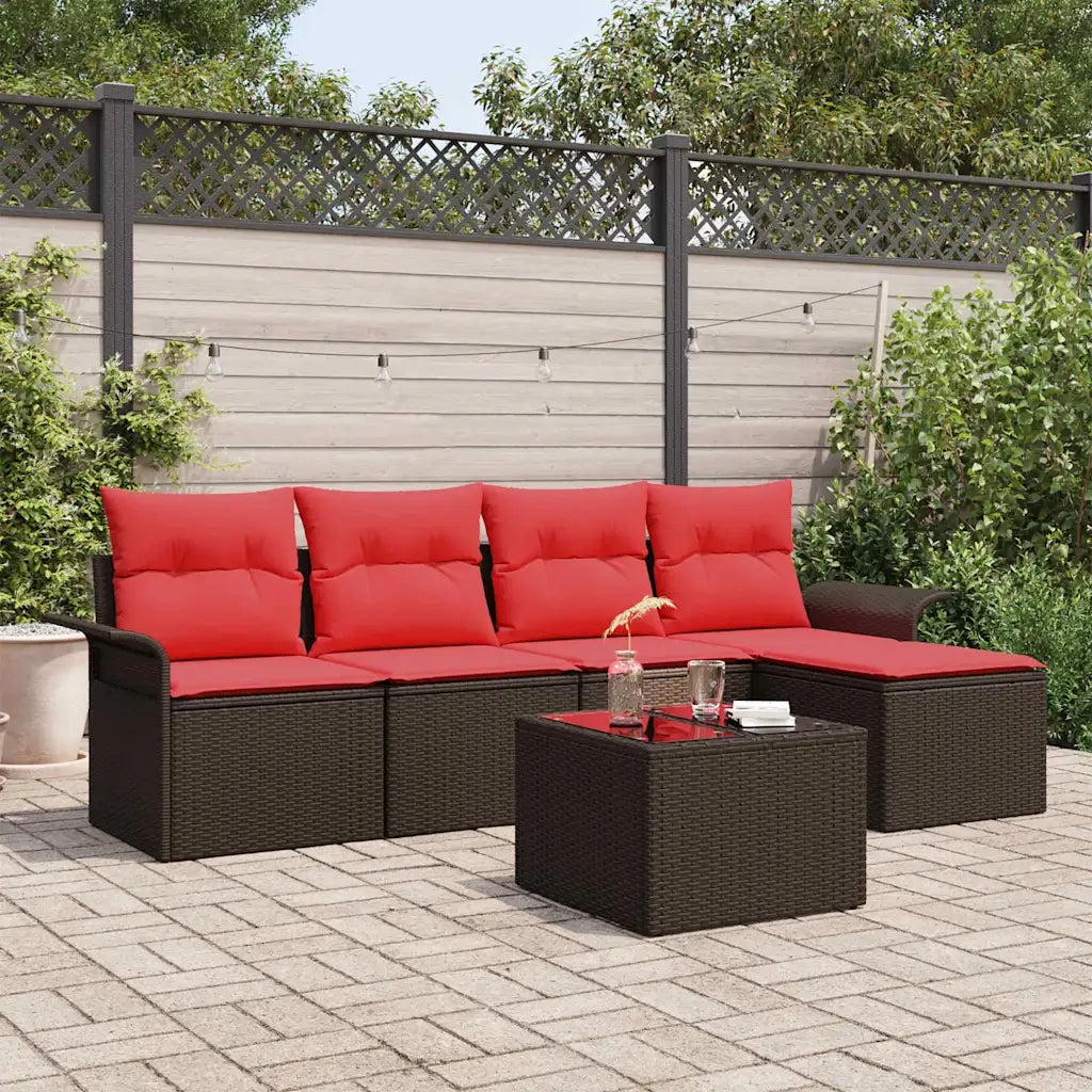 Set Divano da Giardino 6 pcs Marrone polyrattan 3354003