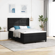 Letto a Sorgente LED con materasso Nero 140 x 200 cm Tessuto 3343506