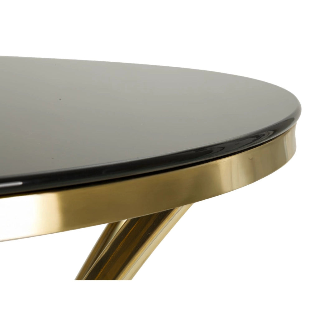 Tavolo Bar VKH878, Oro, Vetro, 60x60x108 cm