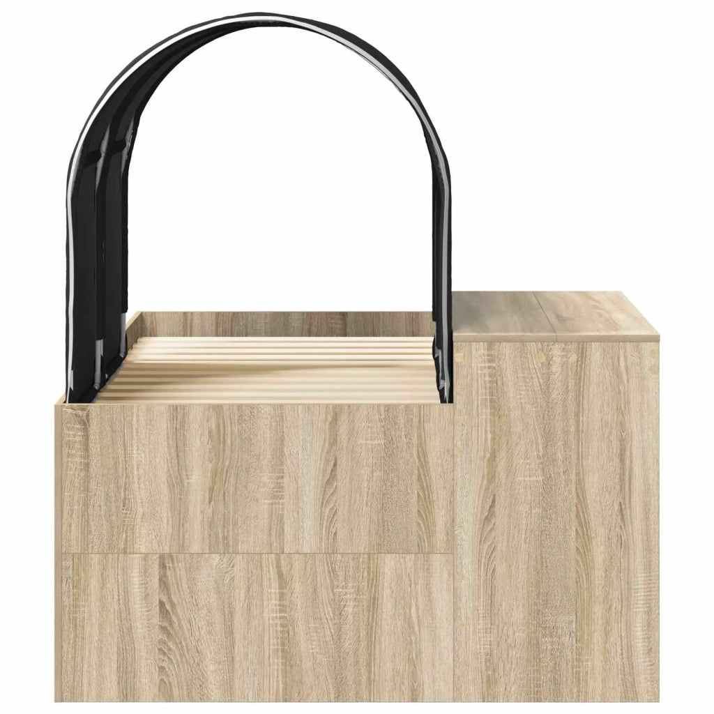 Letto con Tunnel 3 pz Rovere Artigianale e Nero 3423520