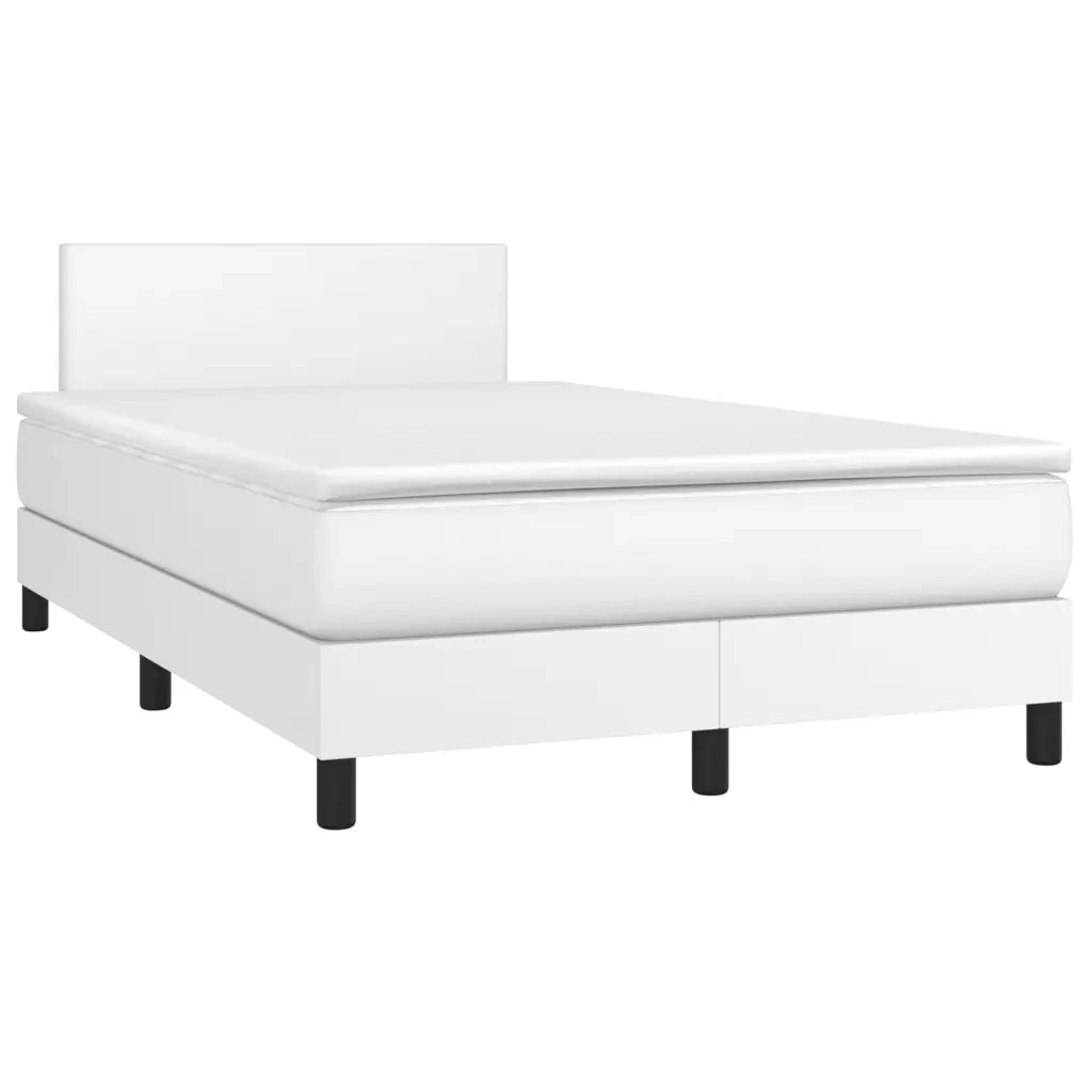 Giroletto Molle con Materasso e LED Bianco 120x200cm Similpelle 3134094