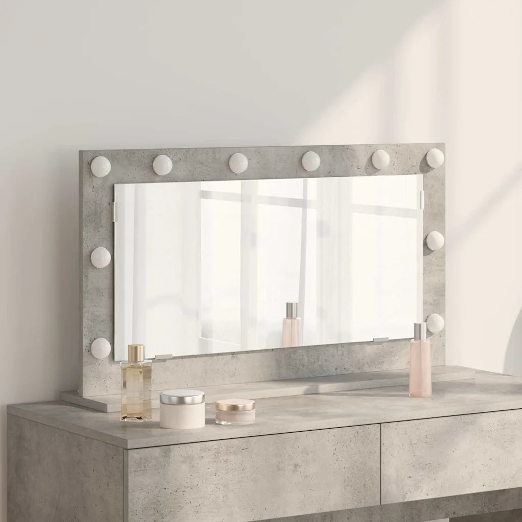 Specchio da Vanit¨¤ Rettangolare Grigio cemento 80 x 45 x 18 cm