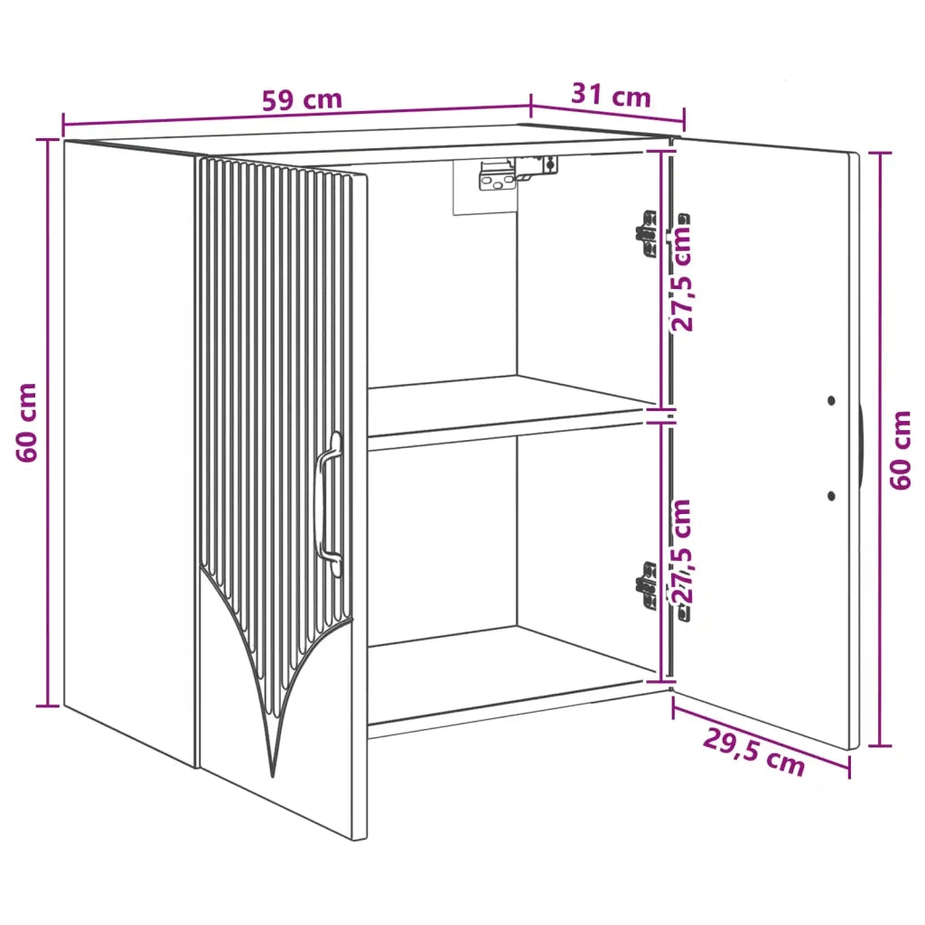 Armadietto a Muro | Mobiletto a muro Sonoma grigio 59 x 31 x 60 cm