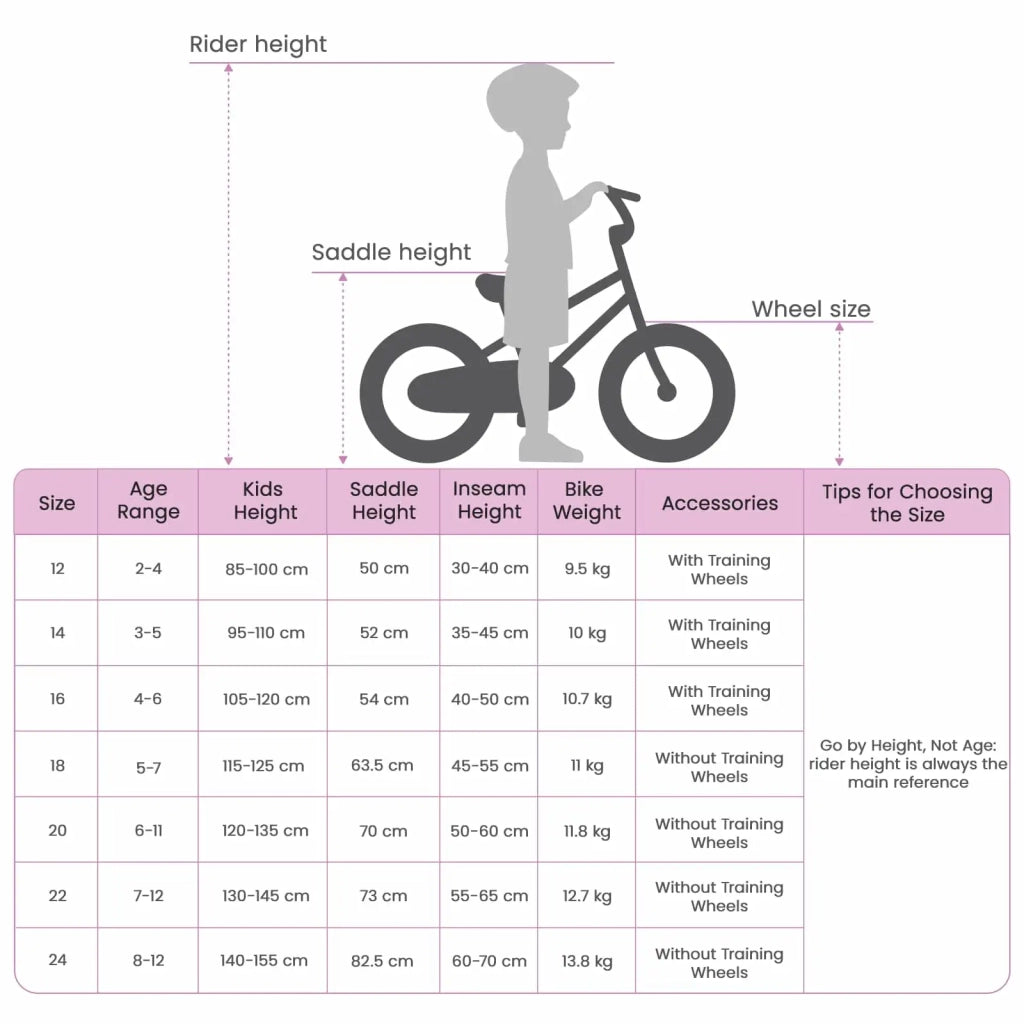 Bicicletta per Bambini 12 Pollici per bambini di 2-4 anni Viola 42009547