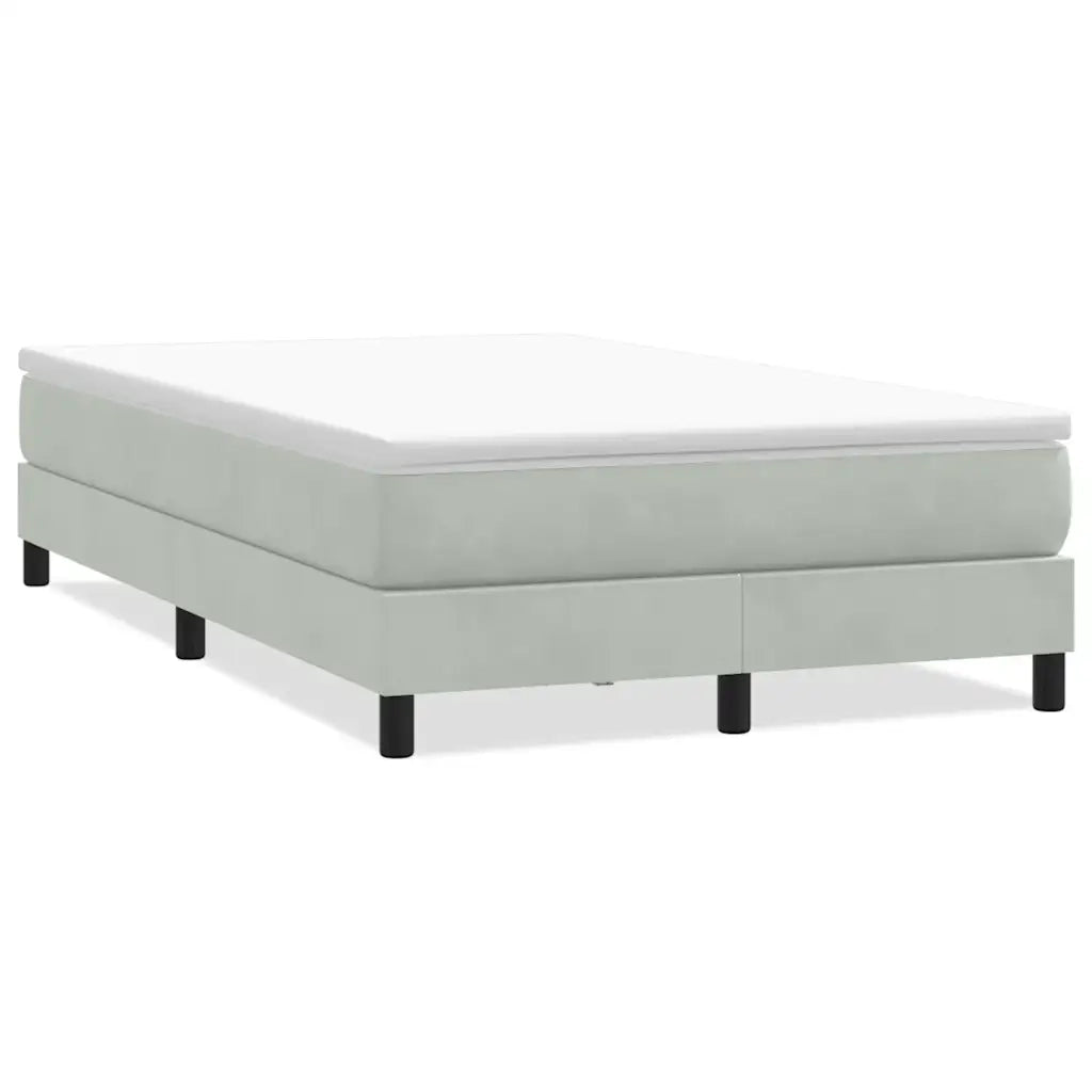 Letto a Molle senza Materasso Grigio Chiaro 120x220cm Velluto 3315867