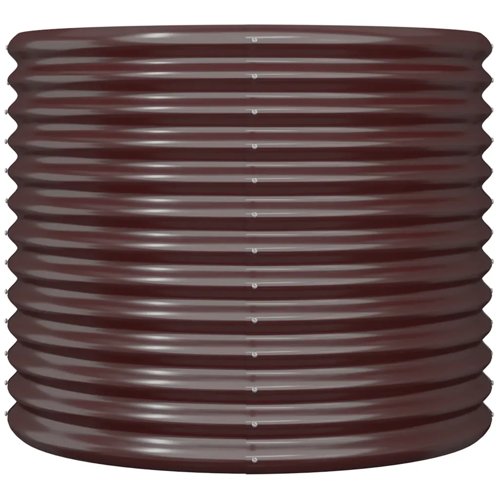 Fioriere | Cassetta per fiori | Vaso Giardino Acciaio Zincato 80x80x68 cm Marrone