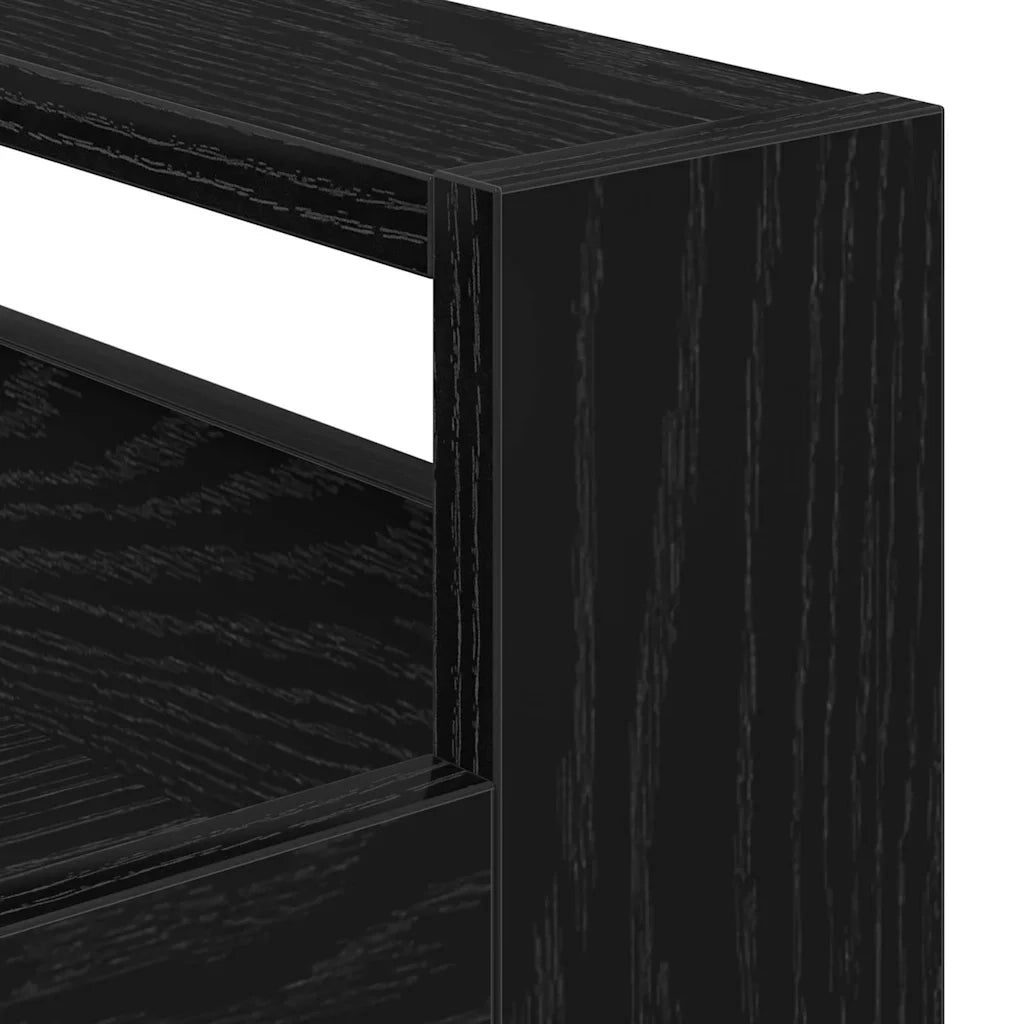 Carrello da Cucina Rovere nero 60 x 45 x 80 cm 862122