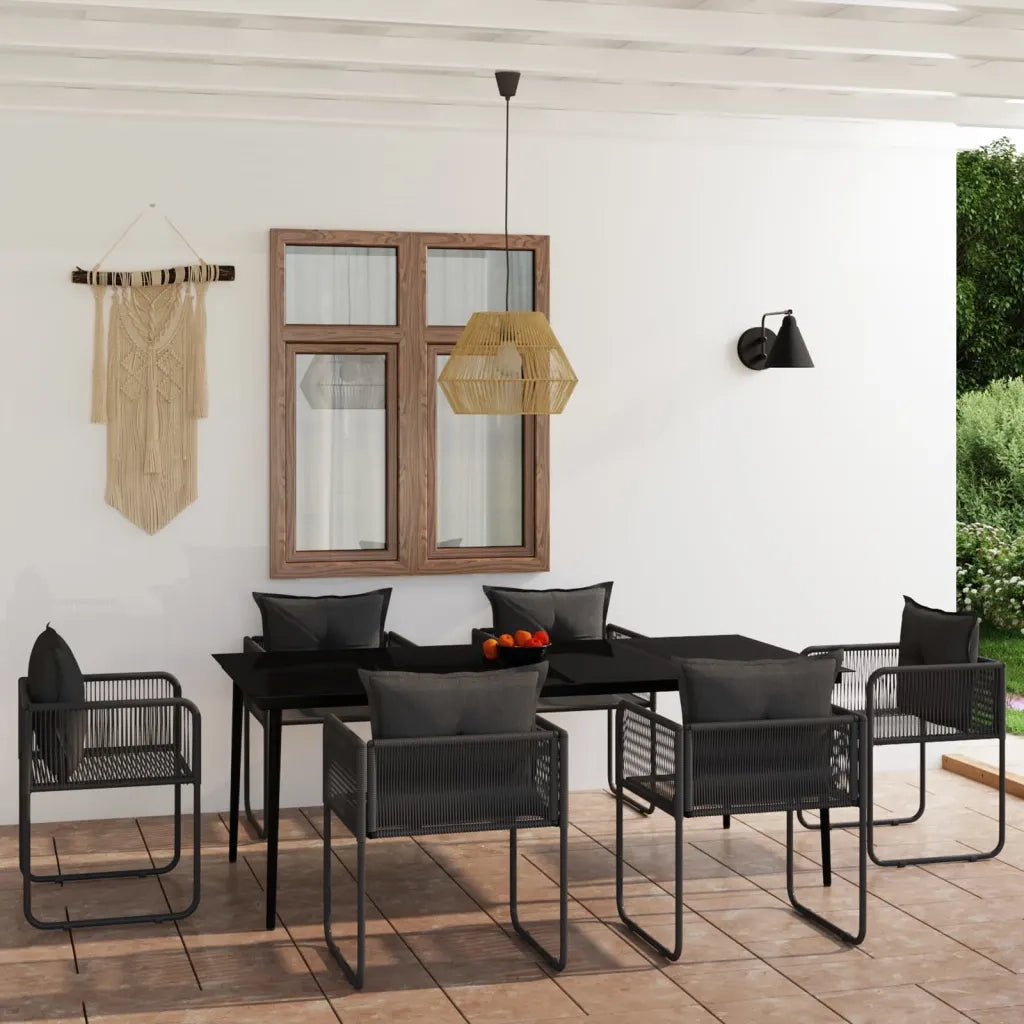 Set da Pranzo da Giardino 7 pz Nero 3099087