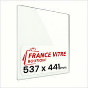 537 x 441 x 4 mm - Vetro per stufa a legna - vetro camino di ricambio - vetro per caminetto resistente al fuoco - France Vitre