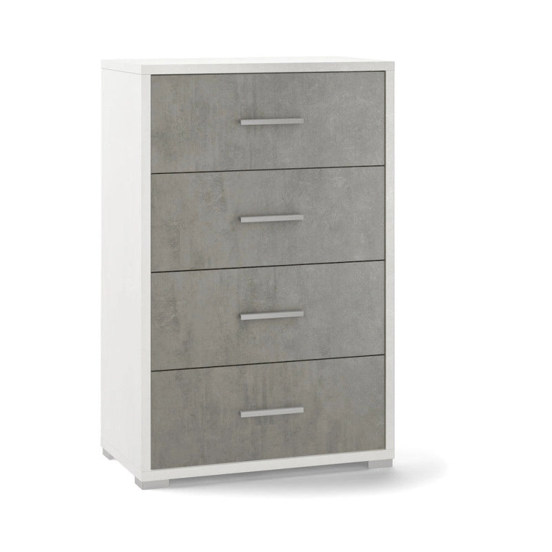 Mobile 4 Cassetti Kit Ossido Bianco cm 71x41x110h - Sarmog