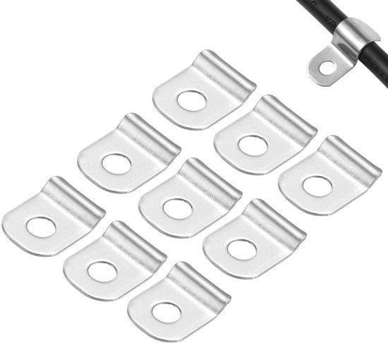Ferriture per cavi 50 pezzi - Ferriture per cavi - Acciaio inossidabile 304 - Duraturo - Flessibilità nella tensione - Installazione semplice - Clip per cavi