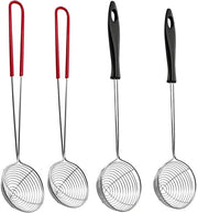 Setaccia Fonduta - Acciaio Inossidabile - 4 Pezzi - Skimmer - Ideale per Verdure e Carne - Adatto per la Cucina