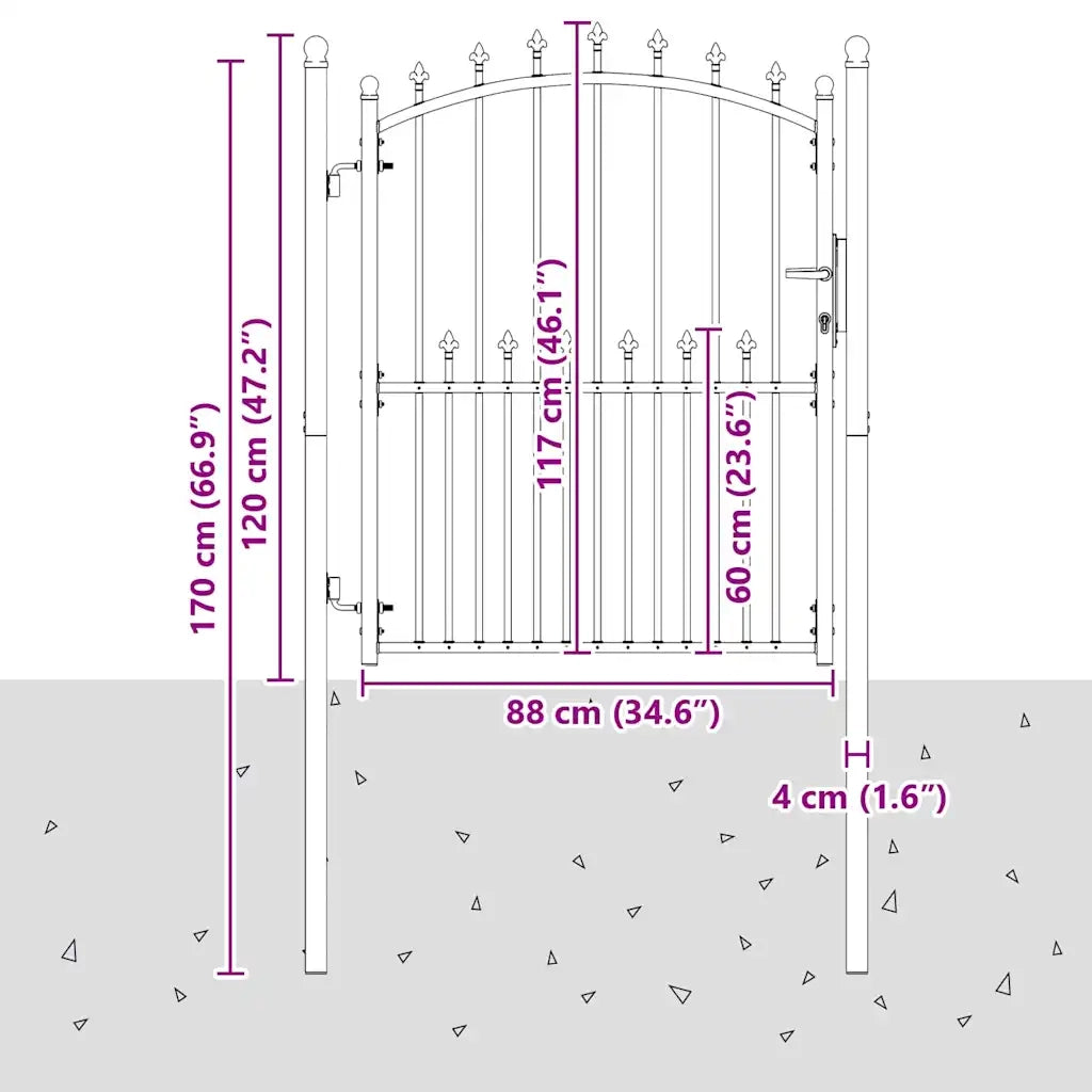 Cancello della recinzione con punte EMMEN 150 x 100 cm 42009019