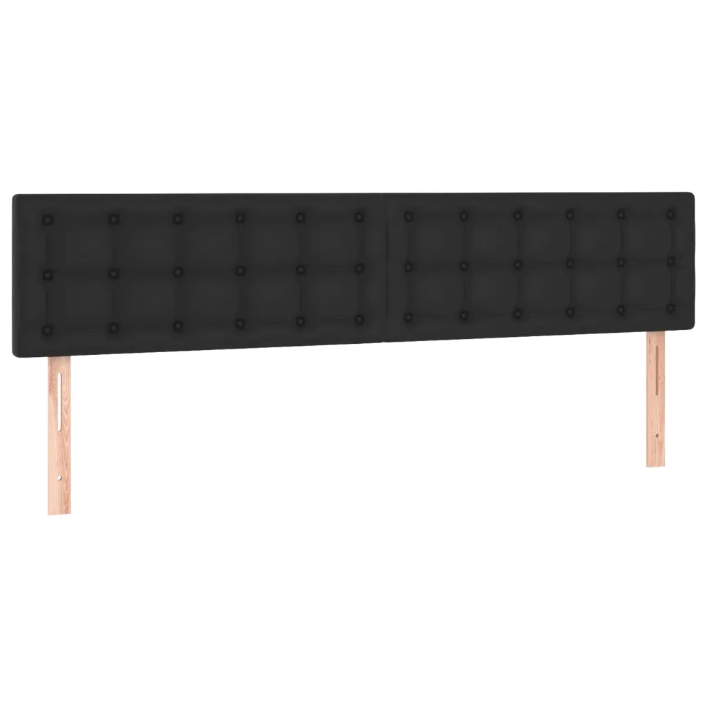 Giroletto a Molle con Materasso e LED Nero 180x200cm Similpelle