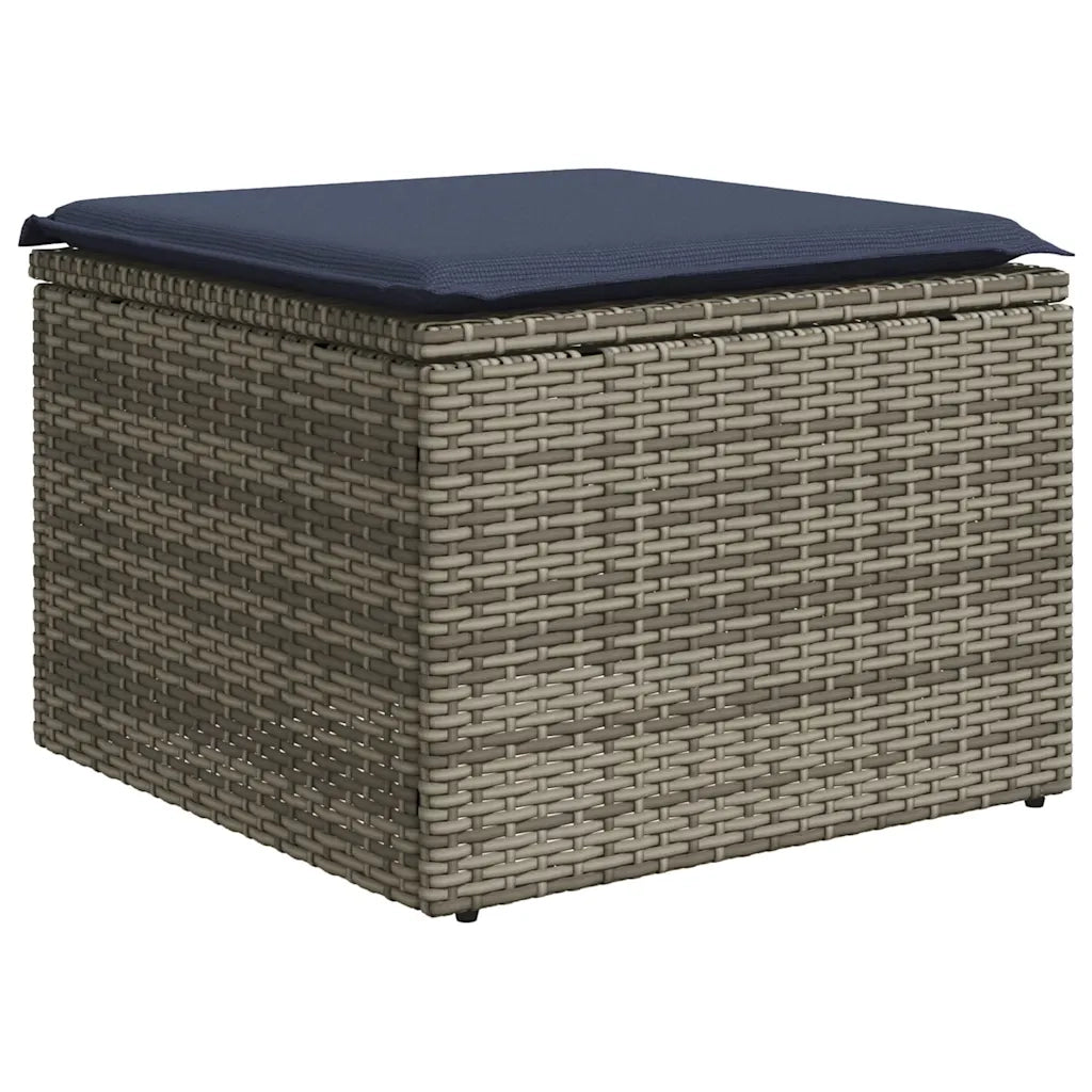 Set Divani da Giardino 11 pz con Cuscini Grigio in Polyrattan 3224773