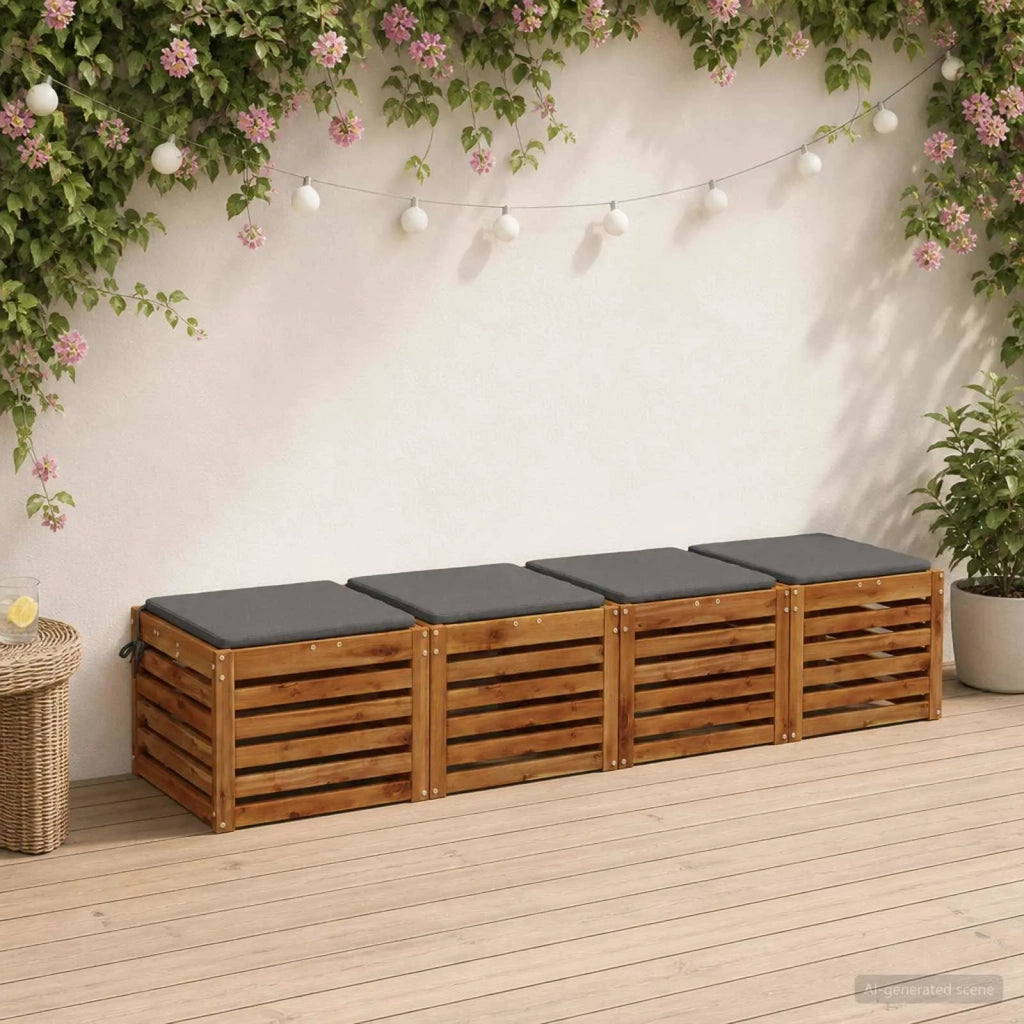 Cuscini per Sedia in 4 Pezzi SOEST 4 pz 100% Poliestere Grigio 944508