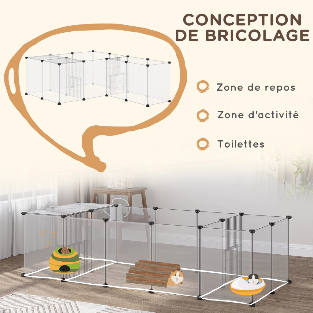 Recinto modulare per piccoli animali 20 pannelli ¨C Xylo ¨C 175x70x45 cm bianco