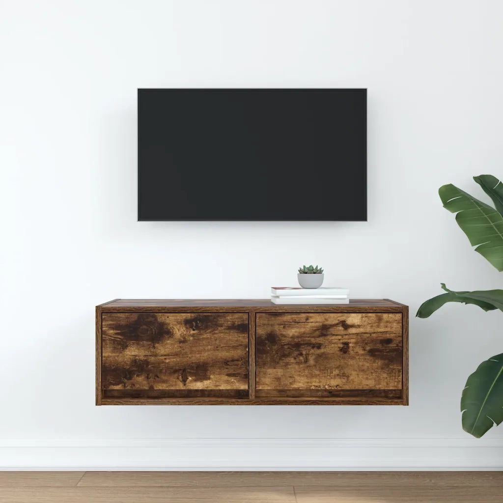 Mobile TV | Armadietto TV | Mobile Porta TV Rovere Fumo 80x31x25,5 cm in Legno Multistrato