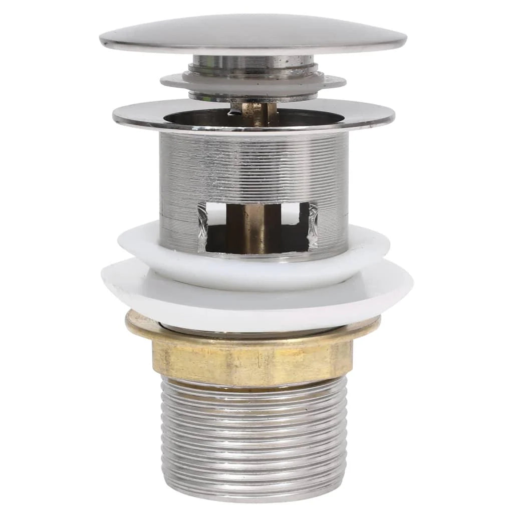 Piletta a pulsante con troppo pieno color argento 6,4x6,4x9,1 cm 02_0003482