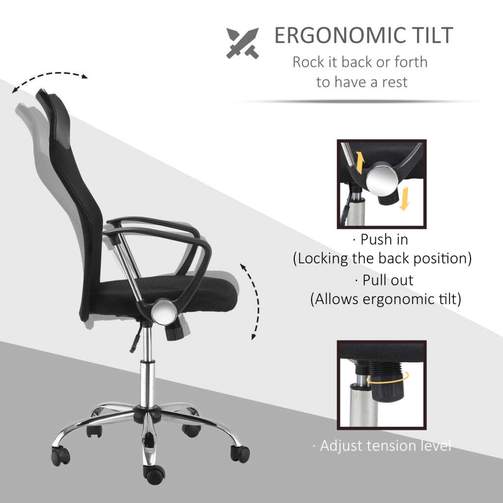 Sedia da ufficio con schienale in rete, sedia da scrivania regolabile in altezza, sedia da gaming ergonomica, sedia girevole con funzione dondolo,