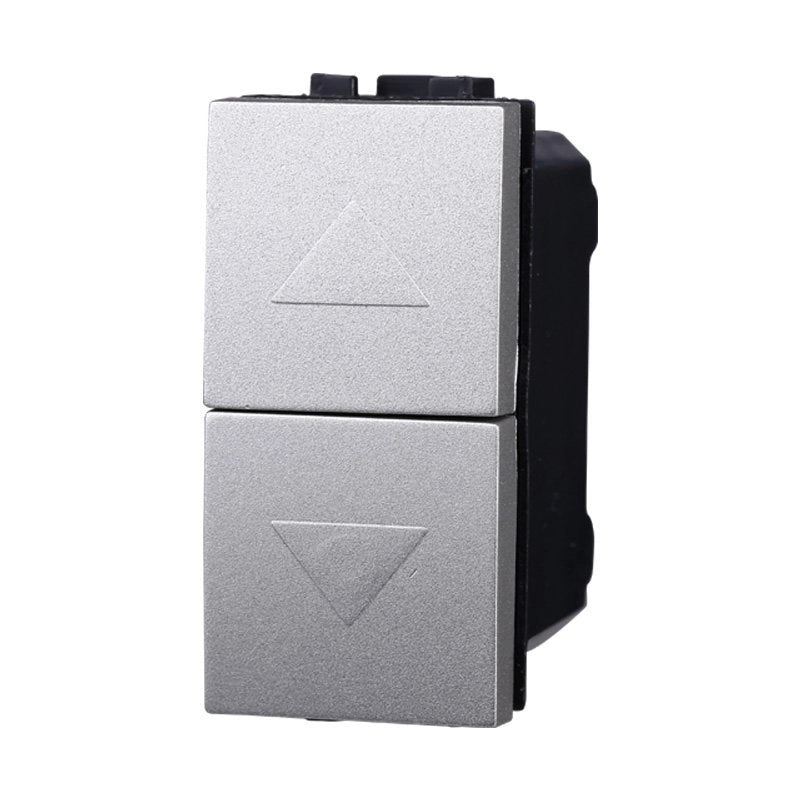Pulsante Saliscendi Commutatore 2P 10A Tapparelle Colore Grigio Compatibile Con Bticino Living International