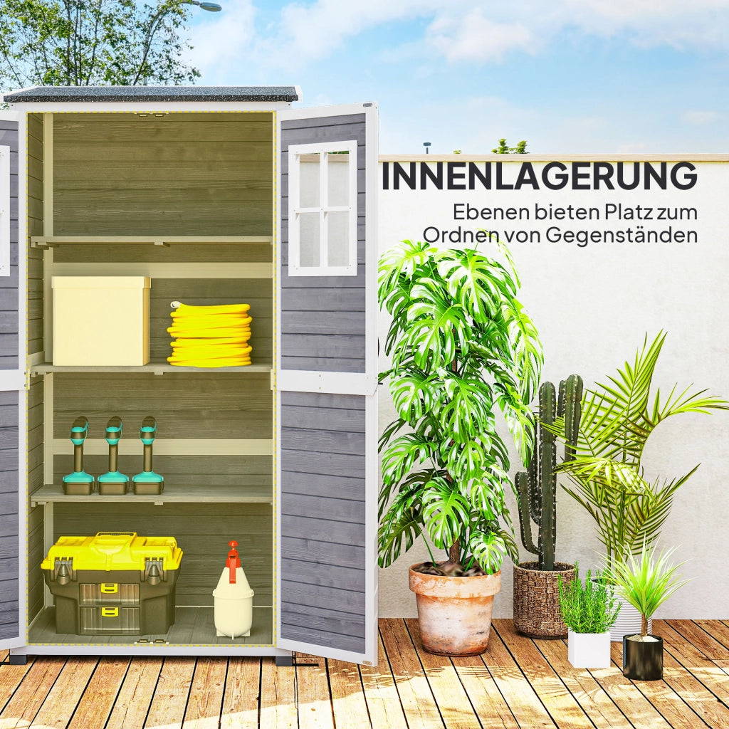 Casetta da giardino ¨C Minimal ¨C 91x69x192 cm, legno, grigio chiaro