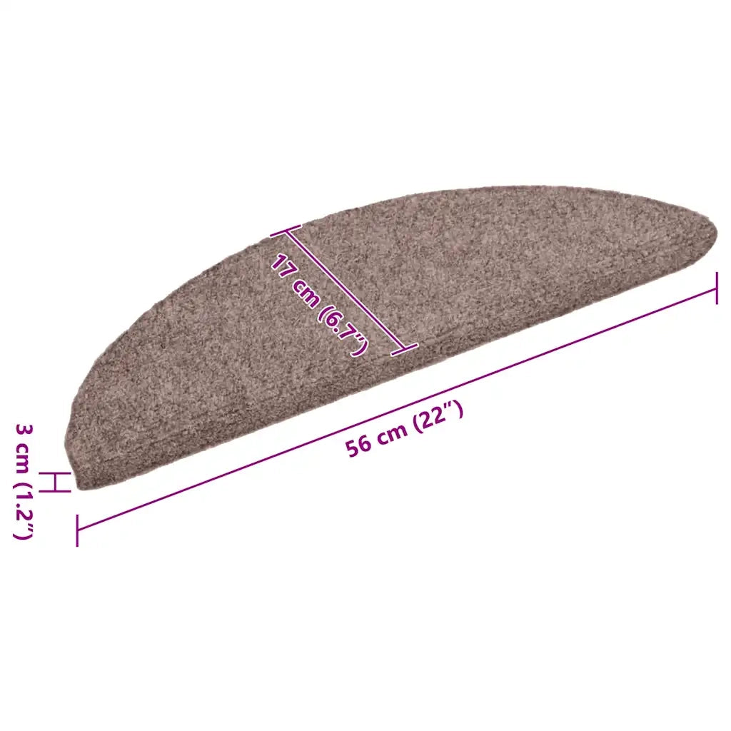 Tappetini per scale autoadesivi 30 pz | Gradini per Scale 56x17x3 cm Marrone Chiaro semicircolari