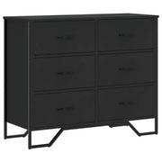 Cassettiera Nera 91x35,5x74,5 cm in Truciolato CFW1199985