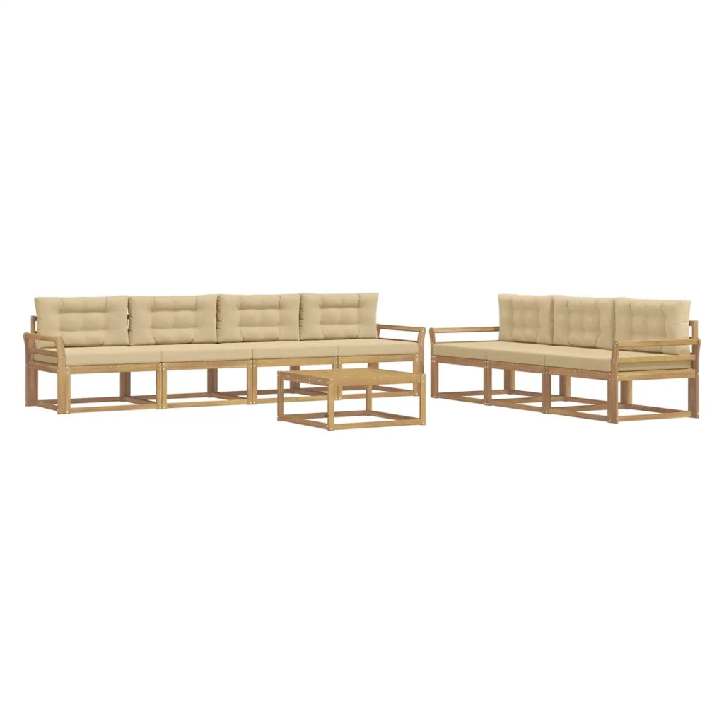 Set di divani da esterno 7 pz Bianco e Beige 3386167