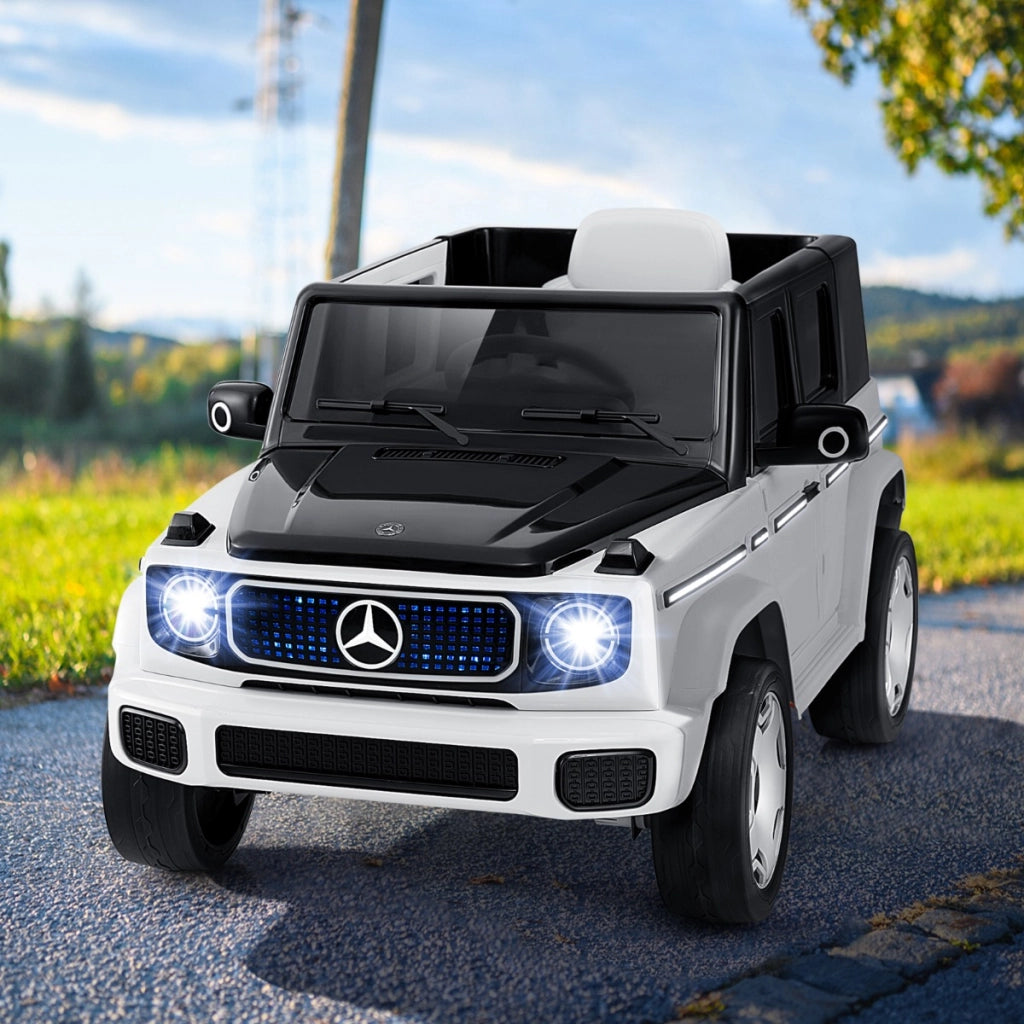 Auto cavalcabile per bambini con telecomando batteria removibile luci a LED e musica, Veicolo elettrico 4WD da 12V 9AH Bianco