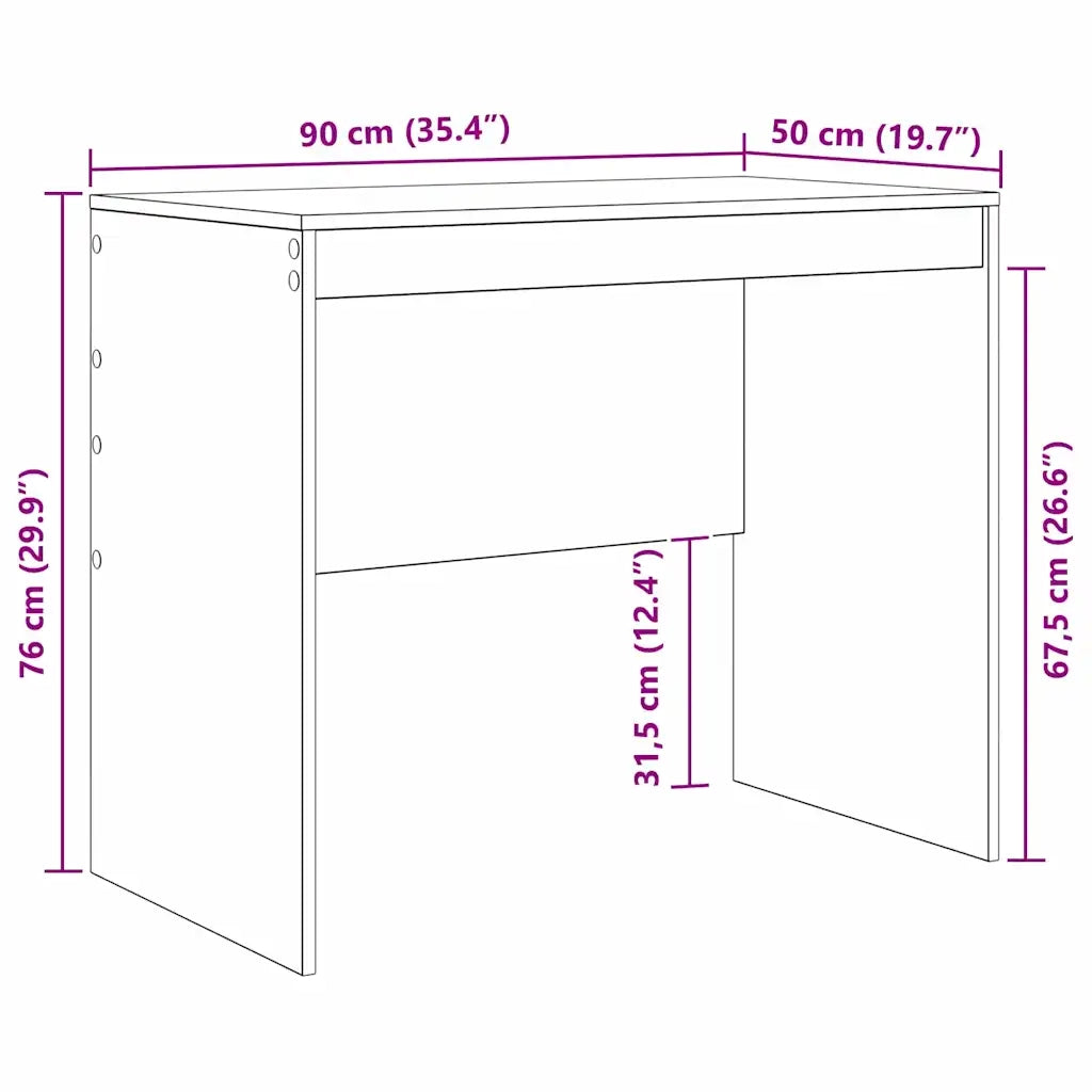 Scrivania Grigio Sonoma 90 x 50 x 76 cm 869439