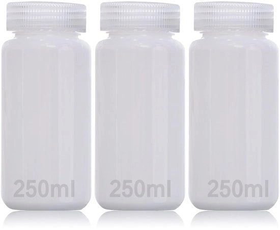 Contenitore per conservazione alimentare 250ml - Materiale HDPE - Bocca larga - Resistente ai prodotti chimici - Stoccaggio alimentare - Resistente a temperature elevate fino a 120°C - Contenitore