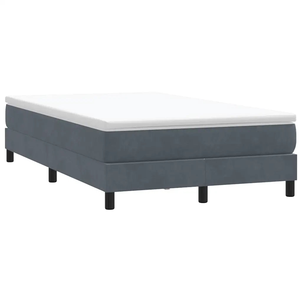Letto matrimoniale | Letto per adulti | Giroletto Molle senza Materasso Grigio Scuro 120x210 cm Velluto
