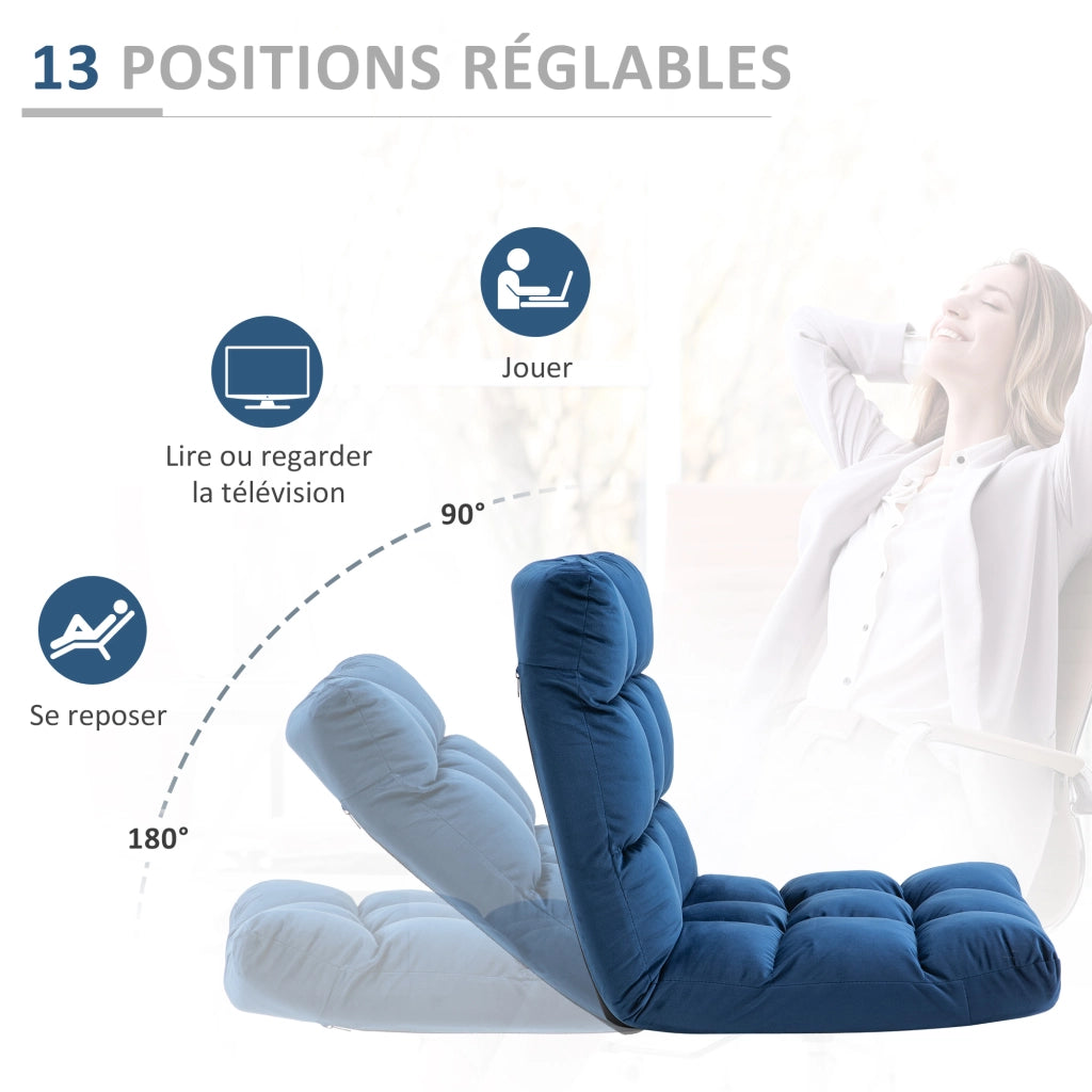 Poltrona Reclinabile ¨C Minimal ¨C Tessuto Blu Roi