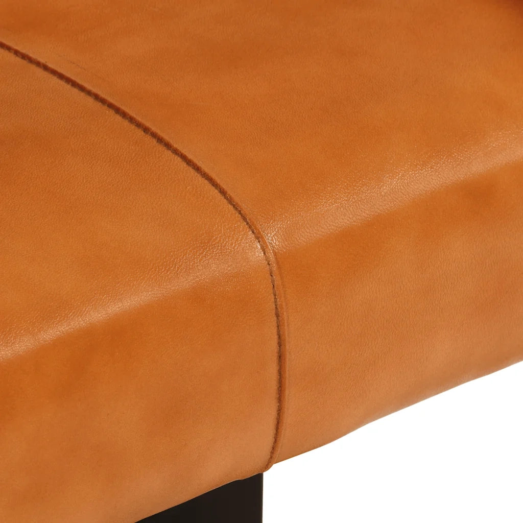 Panca Nera e Marrone 110 cm in Vera Pelle di Capra 342210