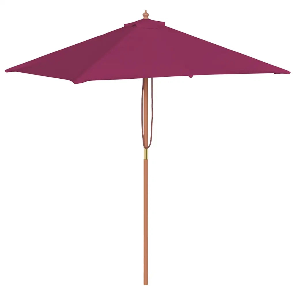 Ombrellone da Esterni Palo in Legno 150x200 cm Rosso Bordeaux 44537