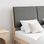 Testiera imbottita Grigio scuro 120 cm Pino massello 879295