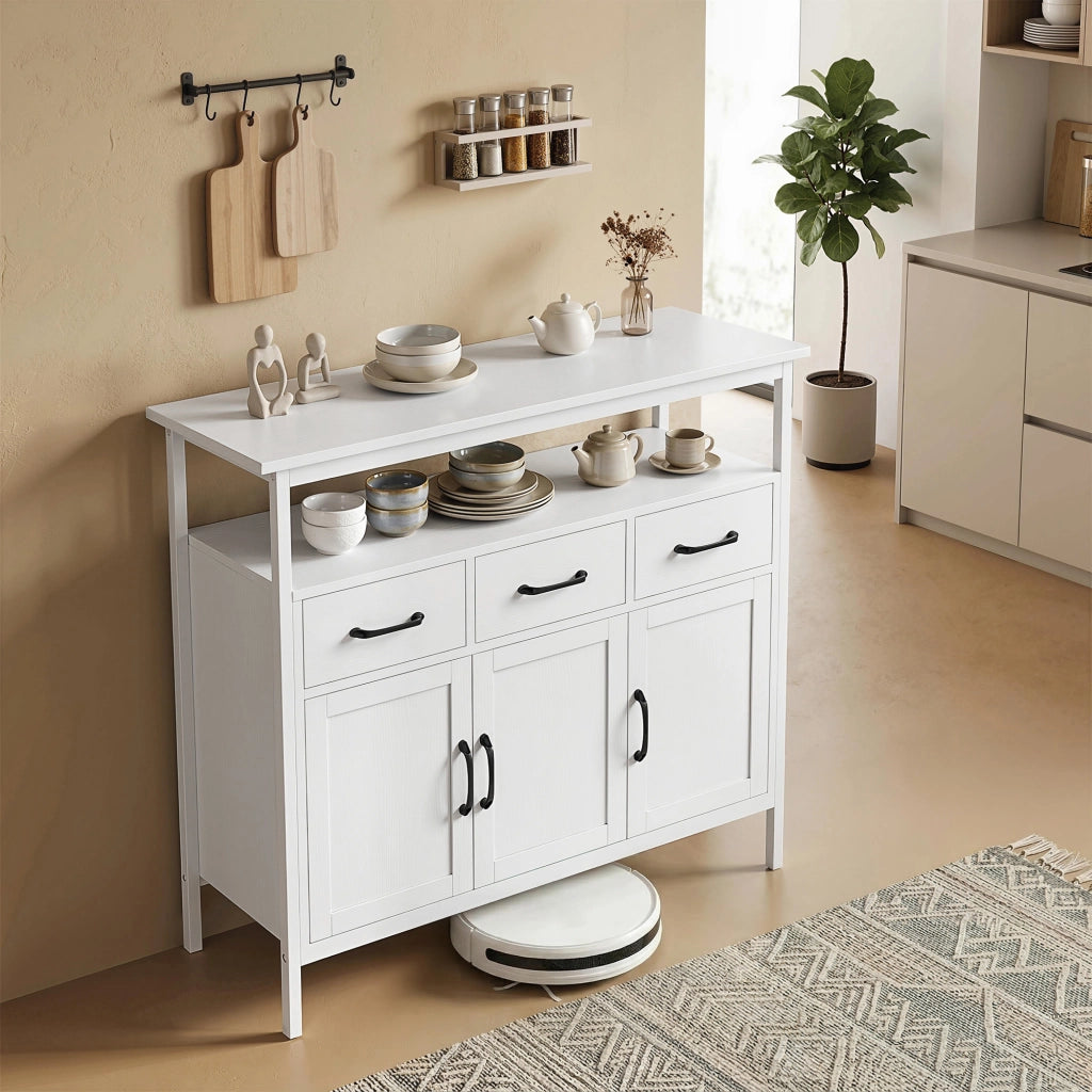 Credenza con ante e cassetti ¨C Minimal ¨C Bianco 95x40x80 cm