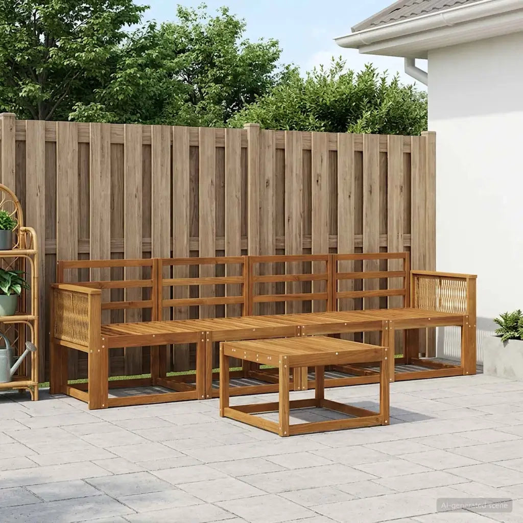 Set di divani da esterno 5 pcs Naturale