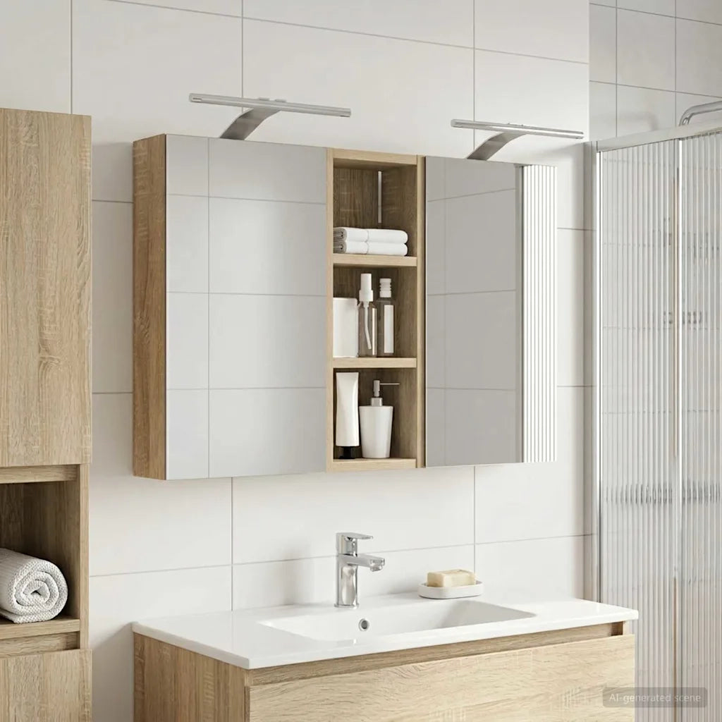 Set di Armadi da Bagno con lo scaffale 3 pcs 80 x 10,5 x 50 cm 3403658