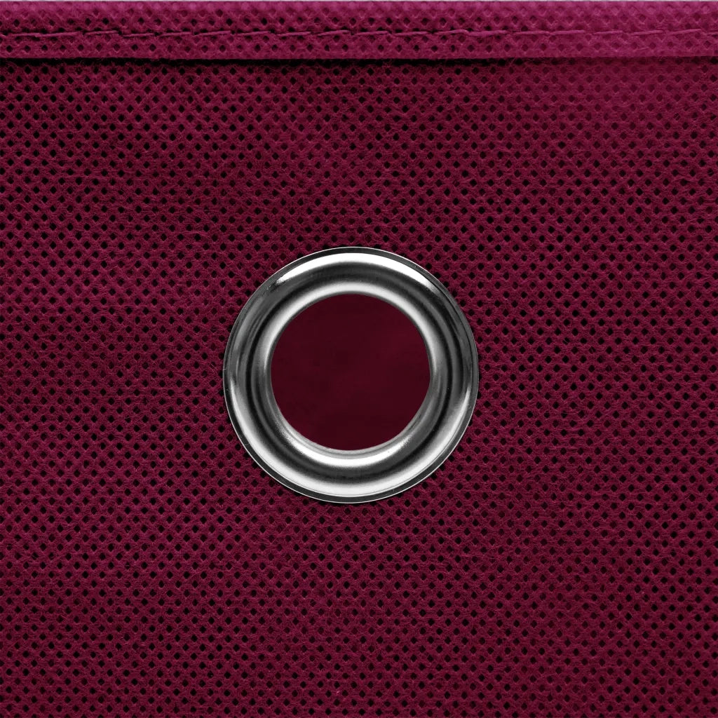 Scatole con Coperchi 10 pz Rosso Scuro 32x32x32 cm Tessuto 288344