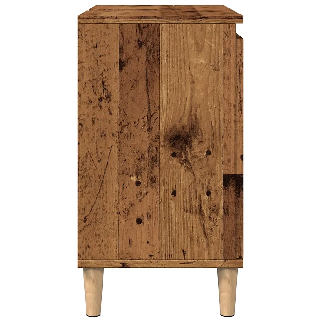 Mobile Lavabo-Armadietto da bagno Legno Antico 58x33x60 cm in Legno Multistrato 229644