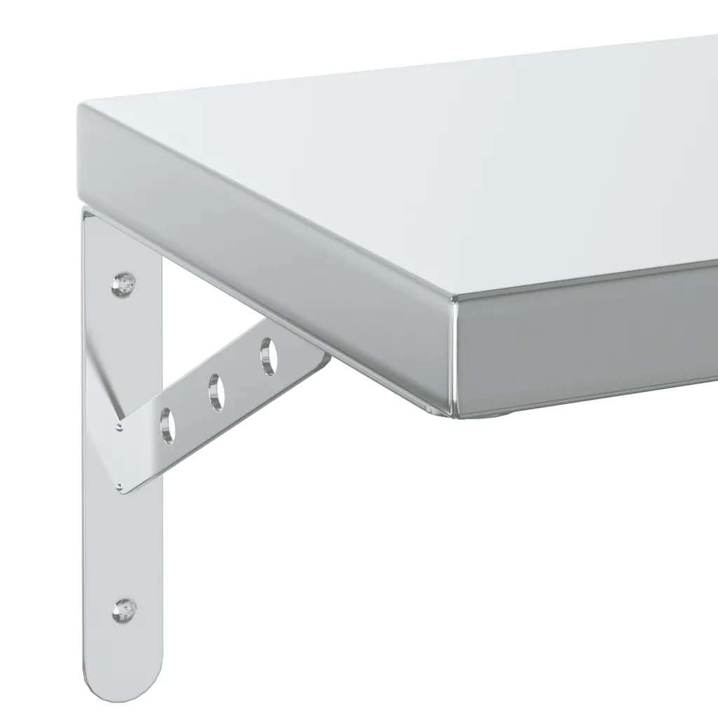 2 pz Mensole a Muro | Scaffale Parete | Ripiano a parete 100x23,5 cm Argento in Acciaio Inossidabile
