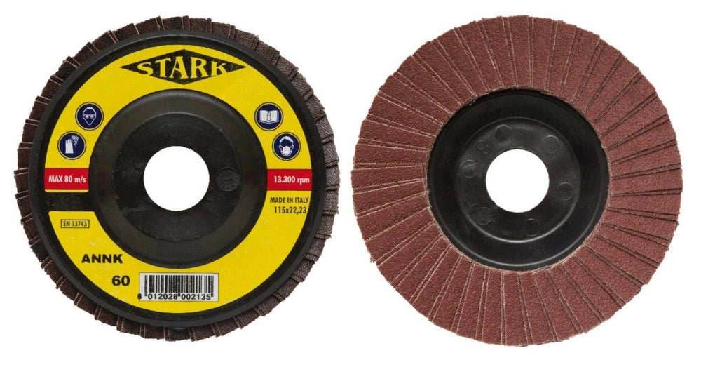 10pz disco abrasivi a lamelle mm.115x22 gr. 60 cod:ferx.55898