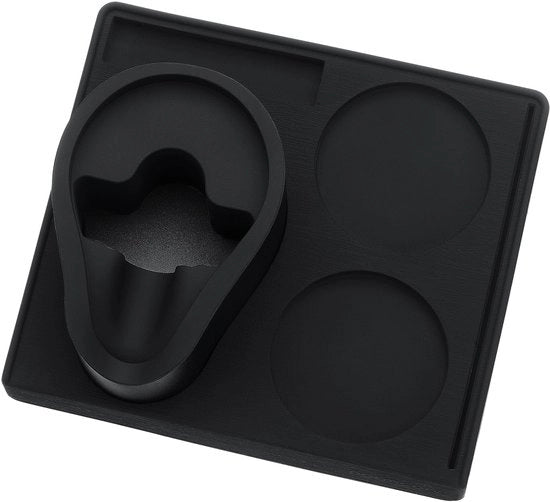 Stazione per Tampare Portafiltro 58 mm, Compact Station per Tampare, Mat per Tampare con Portafiltro Standard, Supporto per Tampare, Nero