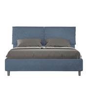 BS COM Letto matrimoniale contenitore imbottito 160x210 microfibra blu