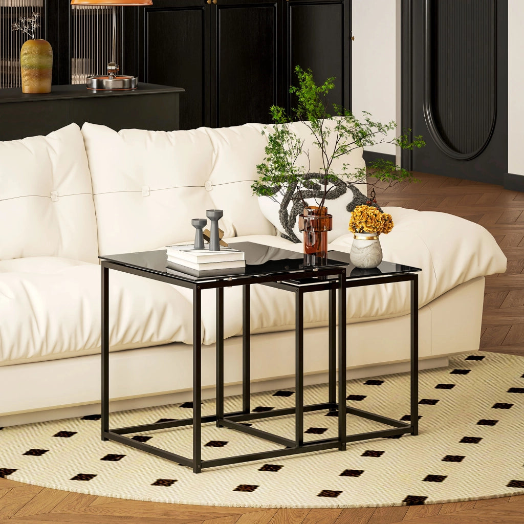 Tavolino moderno ¨C Minimal ¨C nero vetro